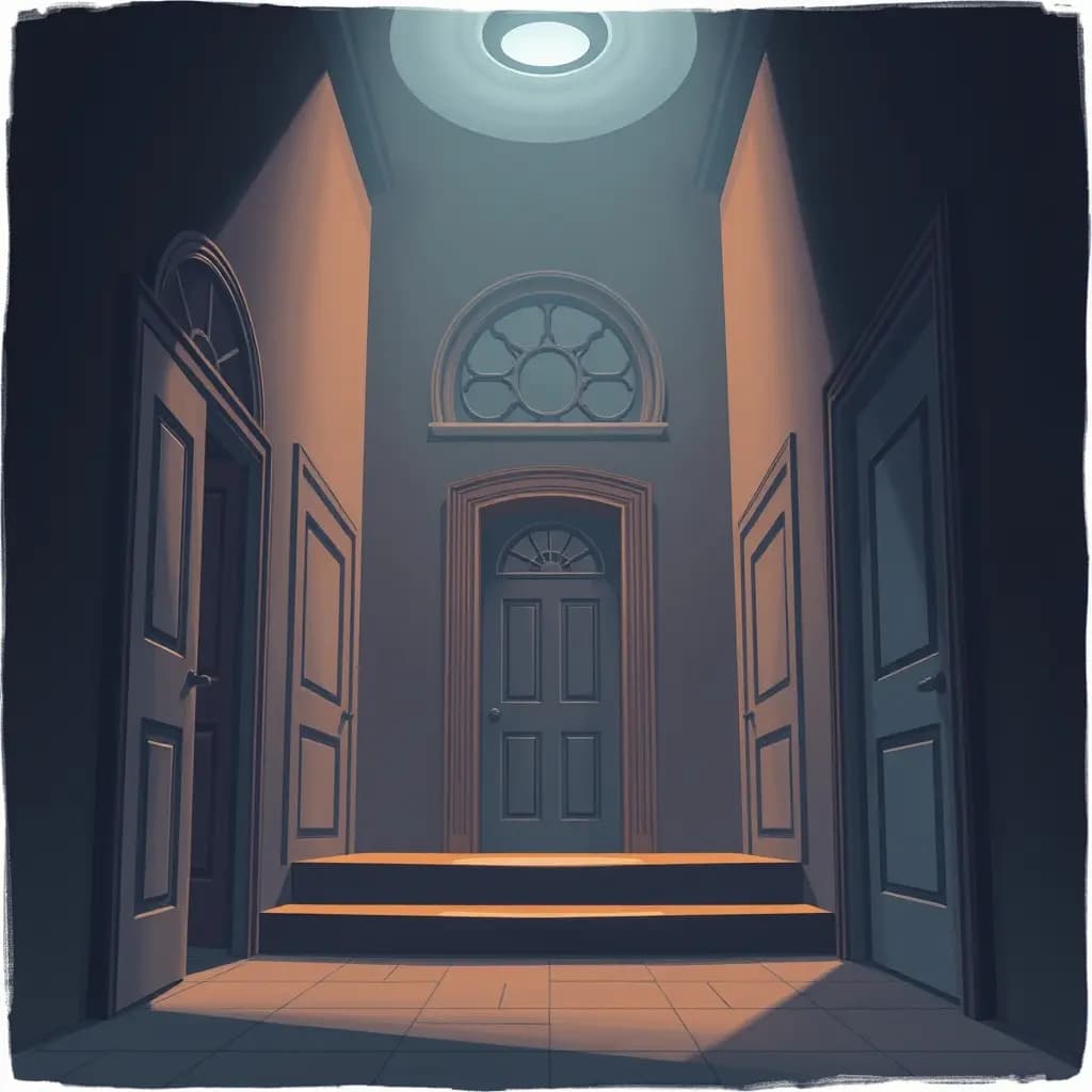Dream illustration: House full of doors