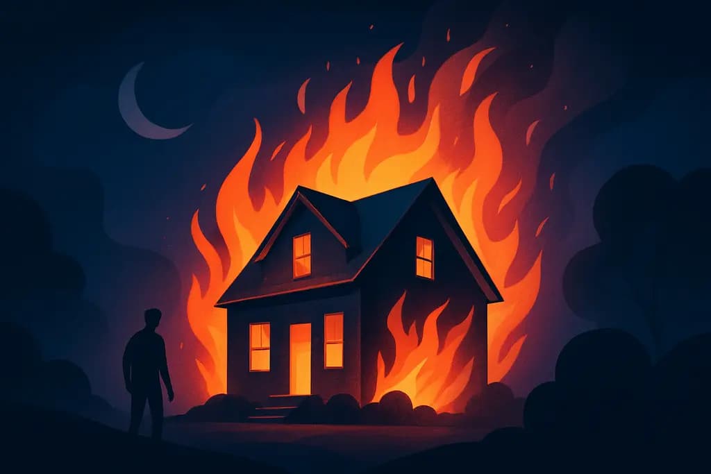 Dream illustration: House on Fire