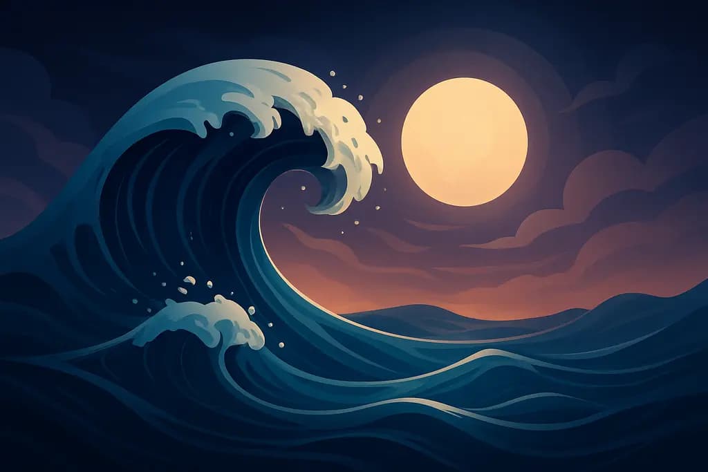 Dream illustration: Huge ocean waves