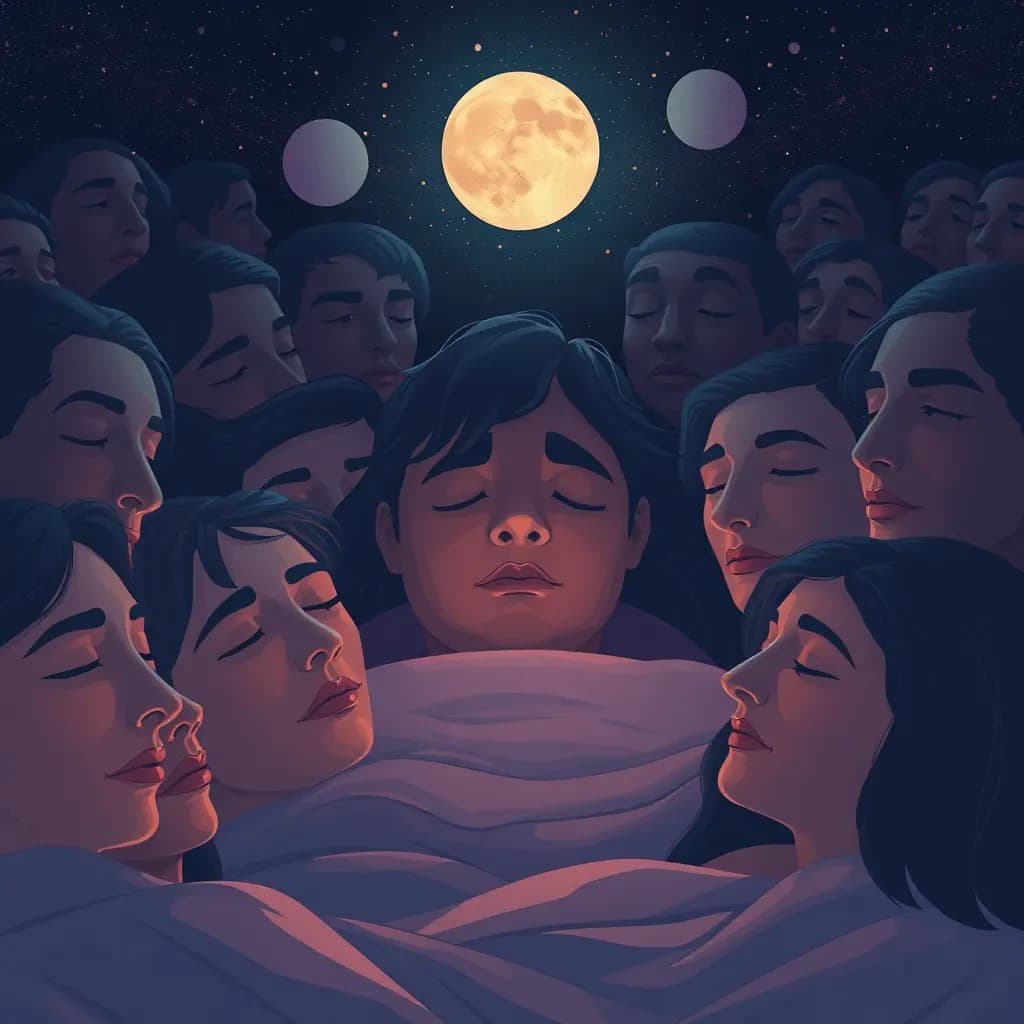 Dream illustration: Hypnagogic faces crowding