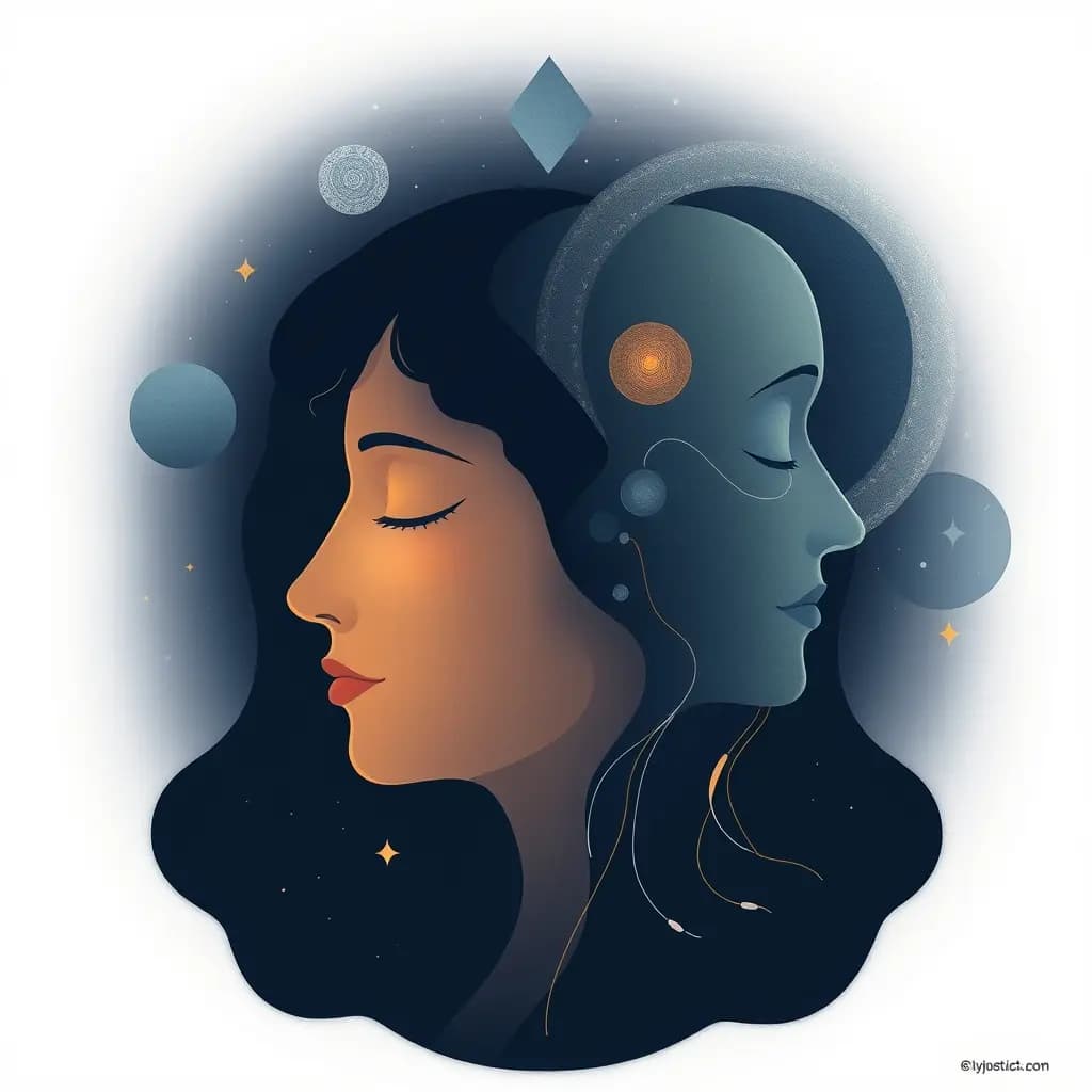 Dream illustration: Hypnagogic visions of faces and shapes