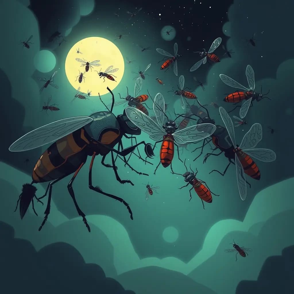 Dream illustration: Insect swarm attack