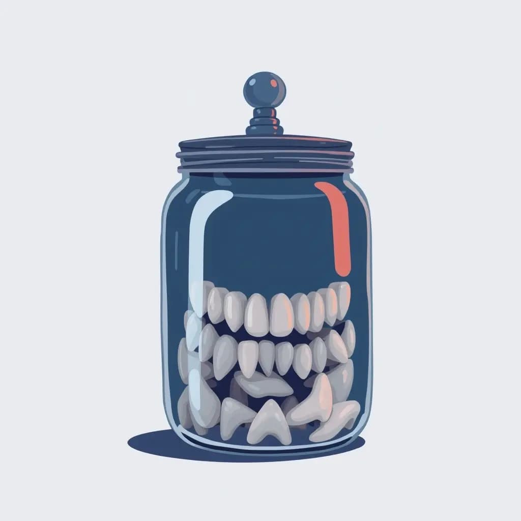 Dream illustration: Jar of extra teeth