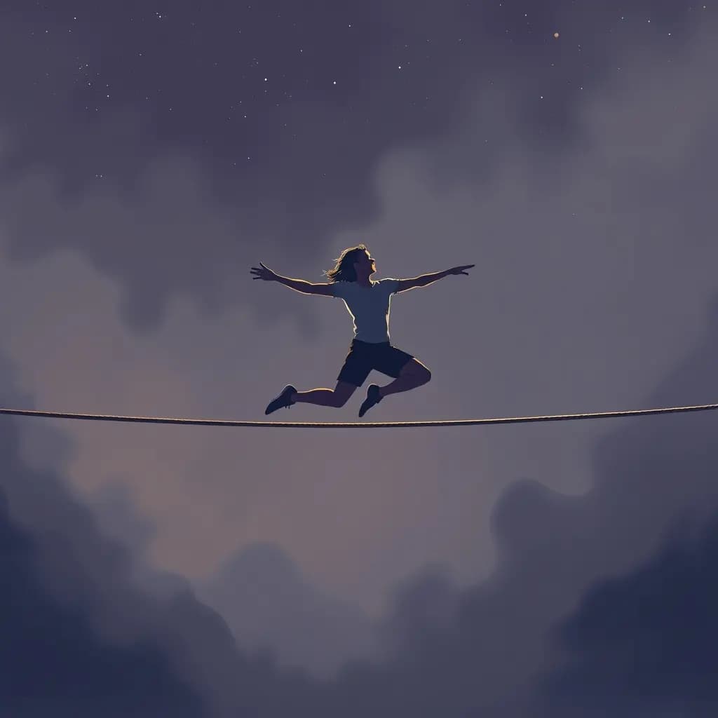 Dream illustration: Jumping while rope stretches