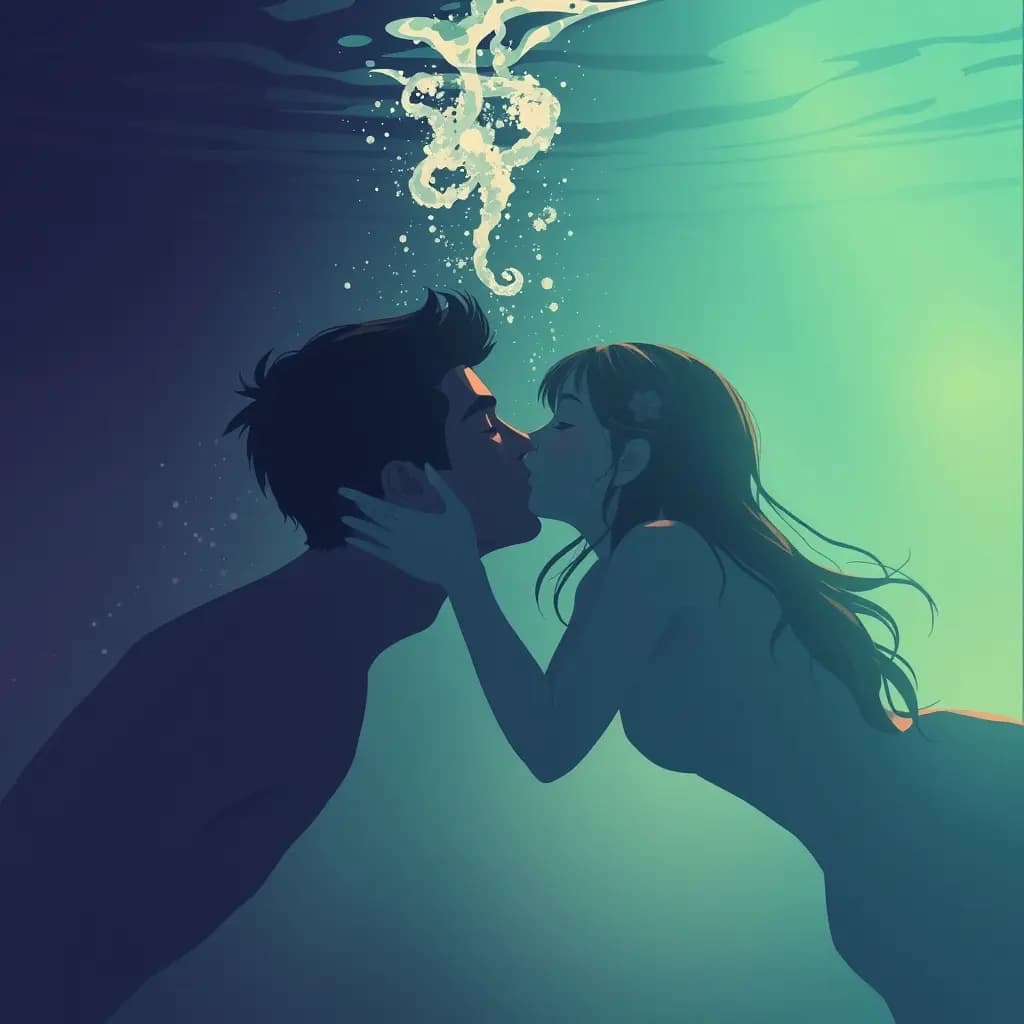 Dream illustration: Kissing a stranger underwater