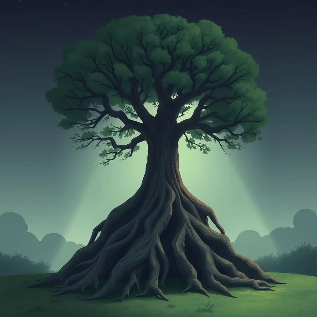 Dream illustration: Large tree uprooted