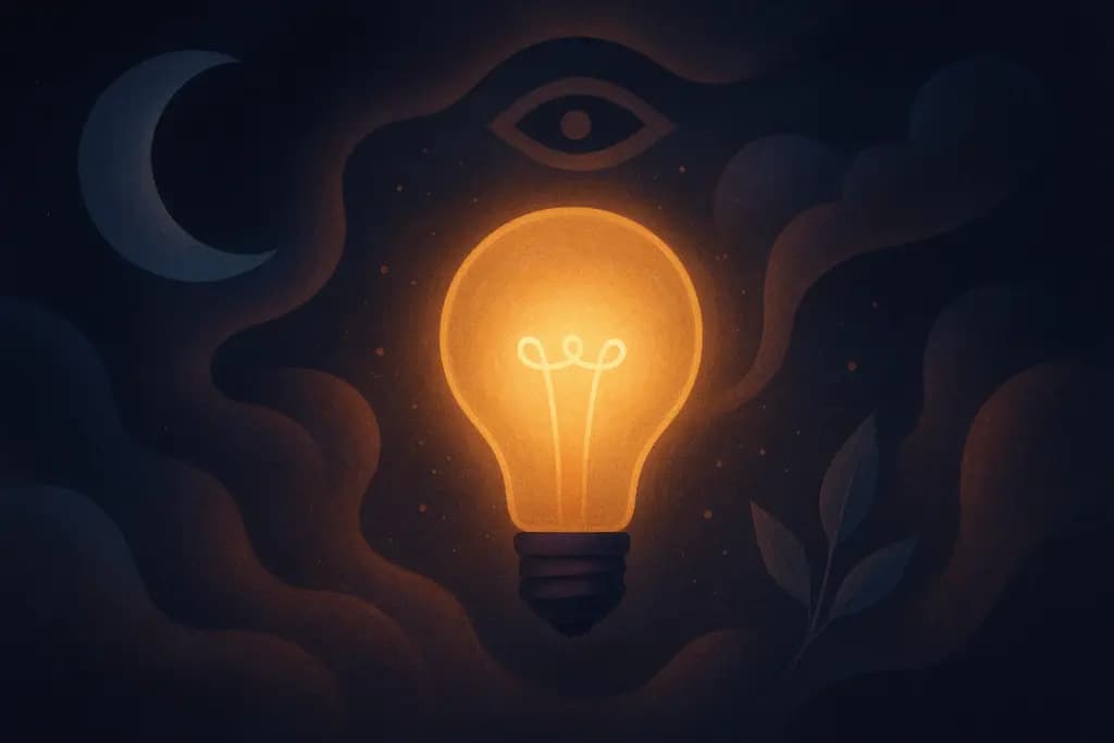 Dream illustration: Light bulb turning on