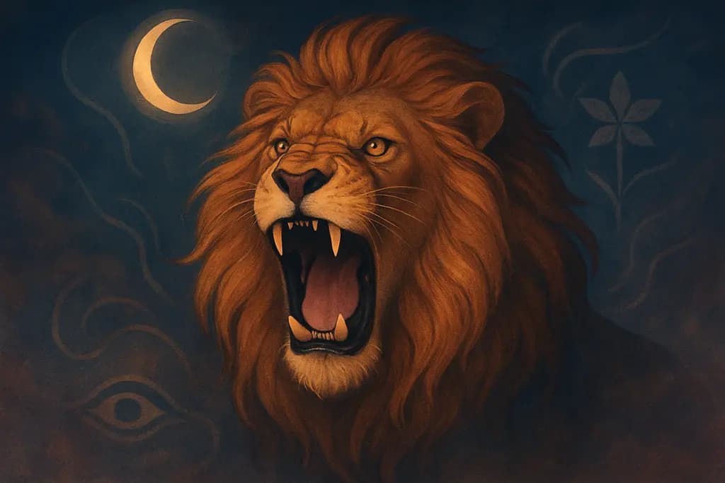 Dream illustration: Lion roaring at you