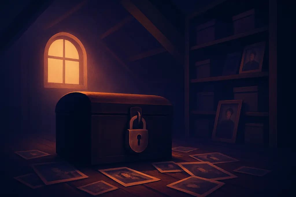 Dream illustration: Locked attic full of old photos