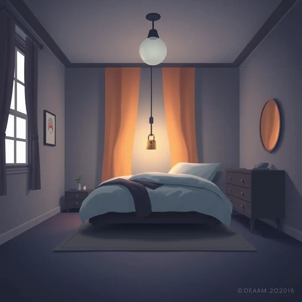 Dream illustration: Locked bedroom with unknown key