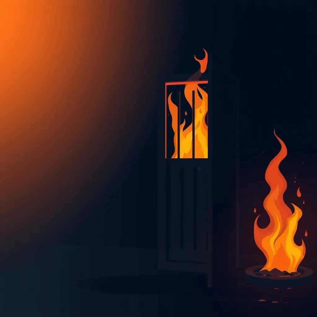 Dream illustration: Locked in a burning room