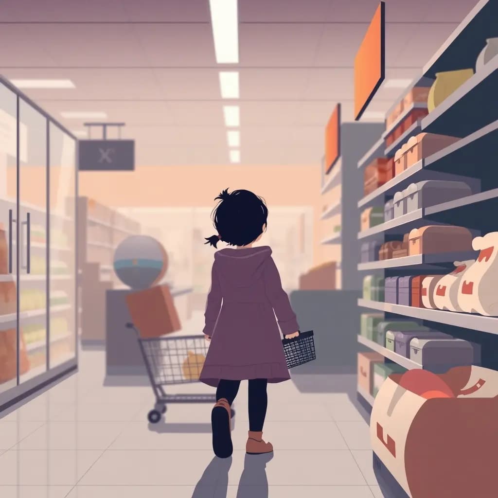 Dream illustration: Losing child in store