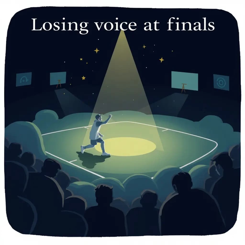 Dream illustration: Losing voice at finals