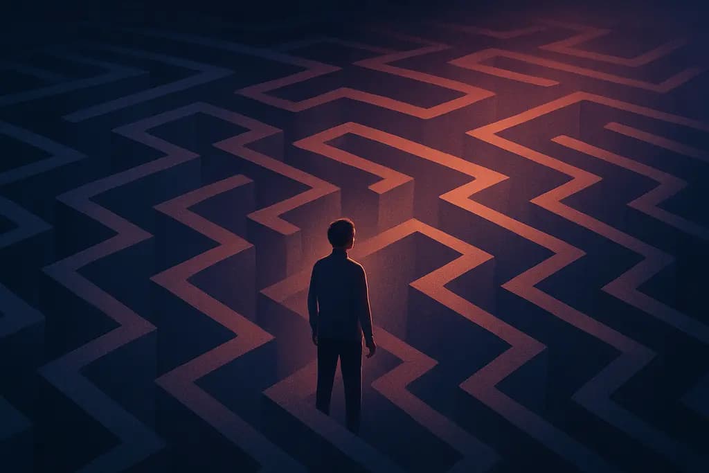 Dream illustration: Lost in a complex maze