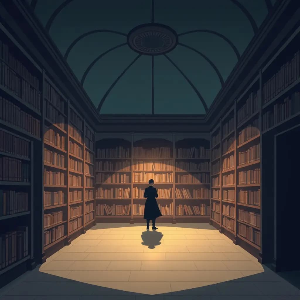 Dream illustration: Lost in a library