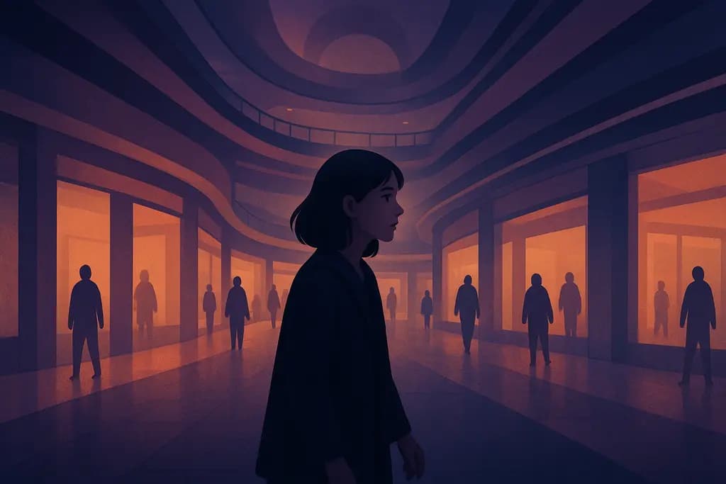 Dream illustration: Lost in a megamall or shopping center