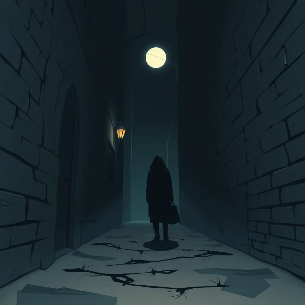 Dream illustration: Lost in dark alley