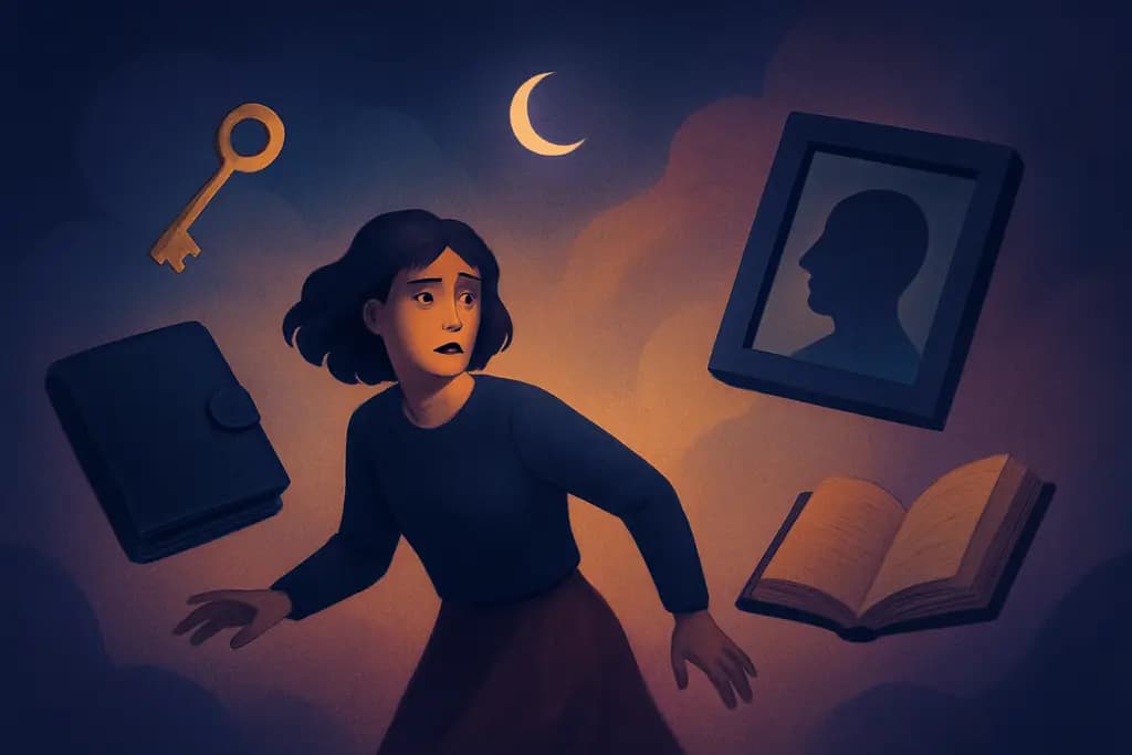 Dream illustration: lost objects chasing me