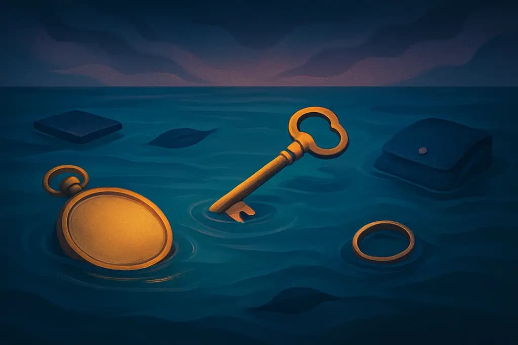 Dream illustration: lost objects in water