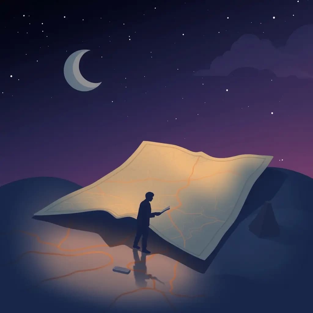Dream illustration: Lost on a strange map