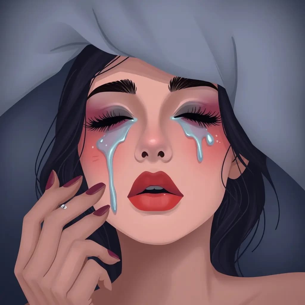 Dream illustration: Makeup smearing under tears