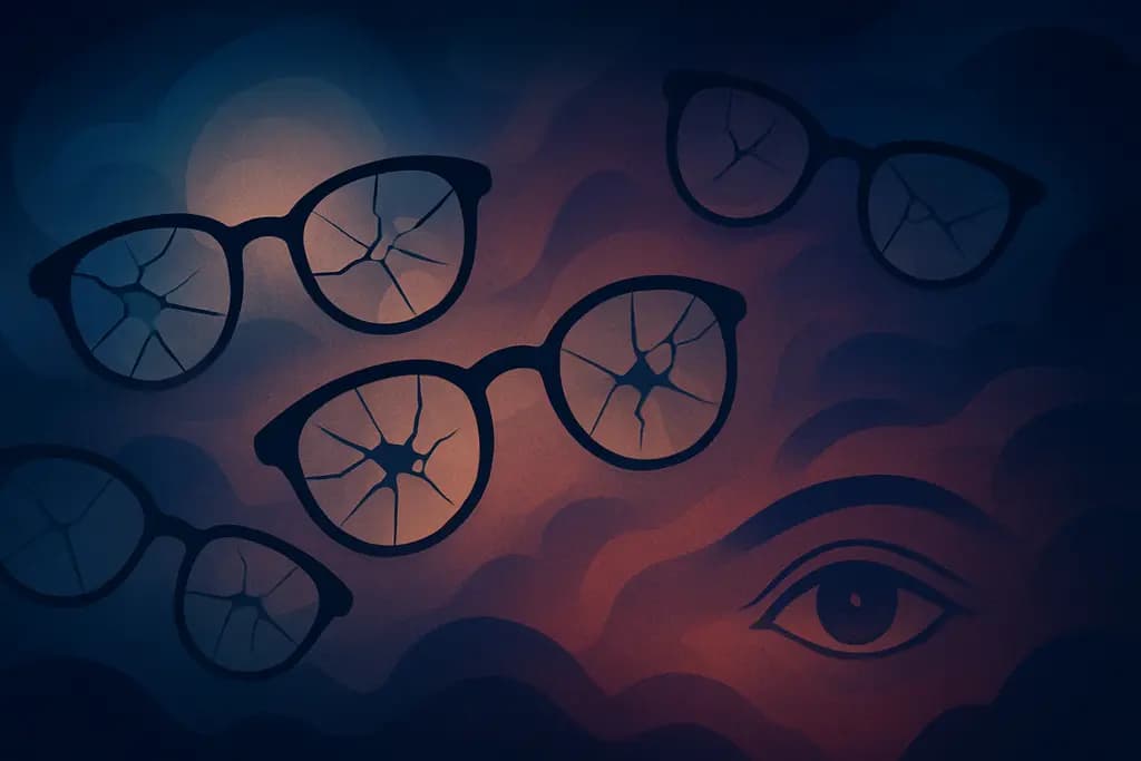 Dream illustration: many broken eyeglasses dream meaning