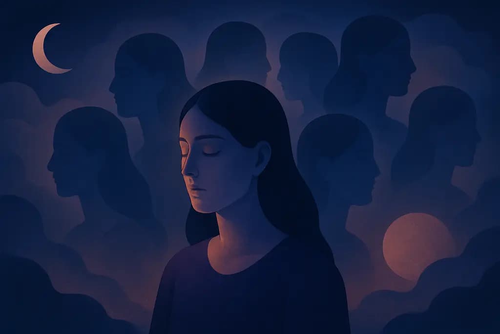 Dream illustration: many doppelgängers dream meaning