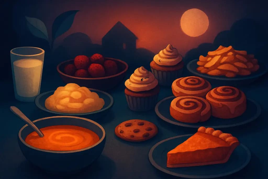 Dream illustration: many foods that taste like vivid memories