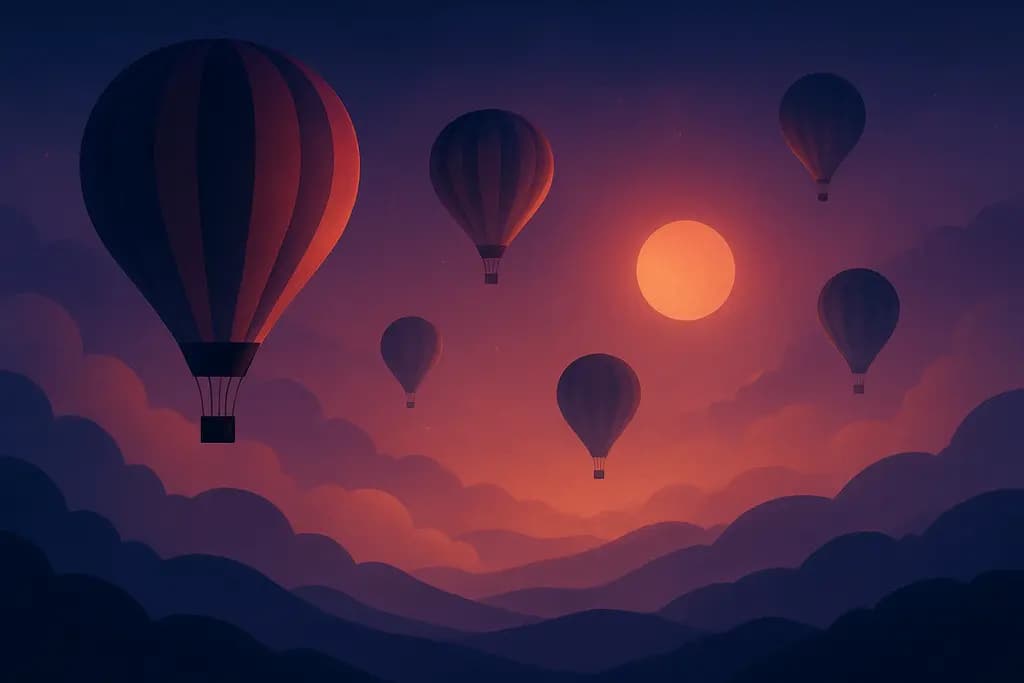 Dream illustration: many hot air balloon rides dream meaning