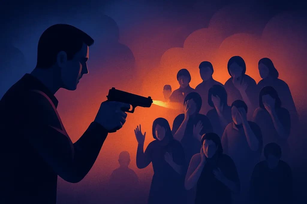 Dream illustration: many people being shot dream meaning