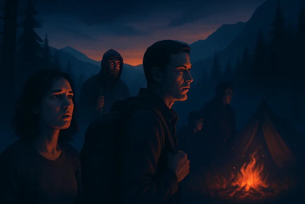 Dream illustration: many people surviving in the wilderness dream