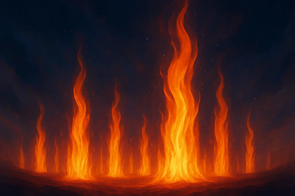 Dream illustration: many pillars of fire