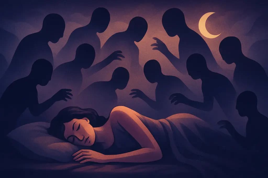 Dream illustration: many shadows acting on their own in a dream
