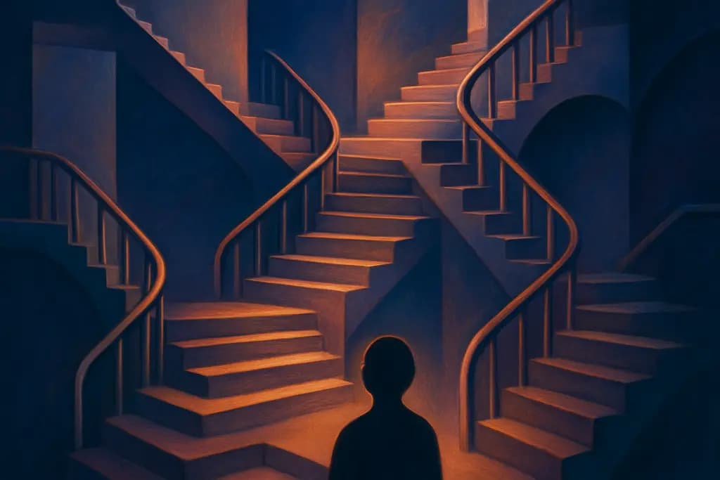Dream illustration: many staircases dream meaning