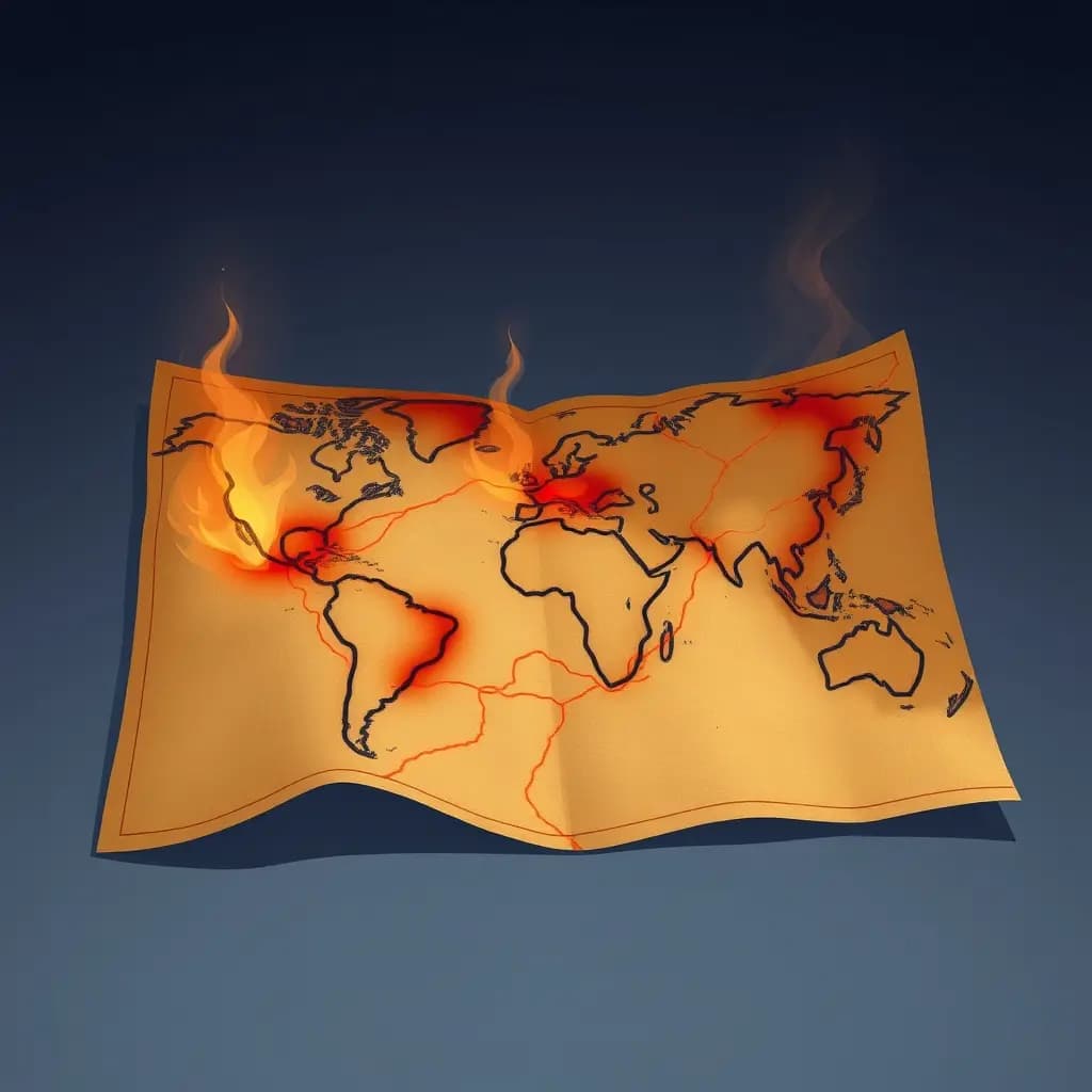 Dream illustration: Map with burned routes