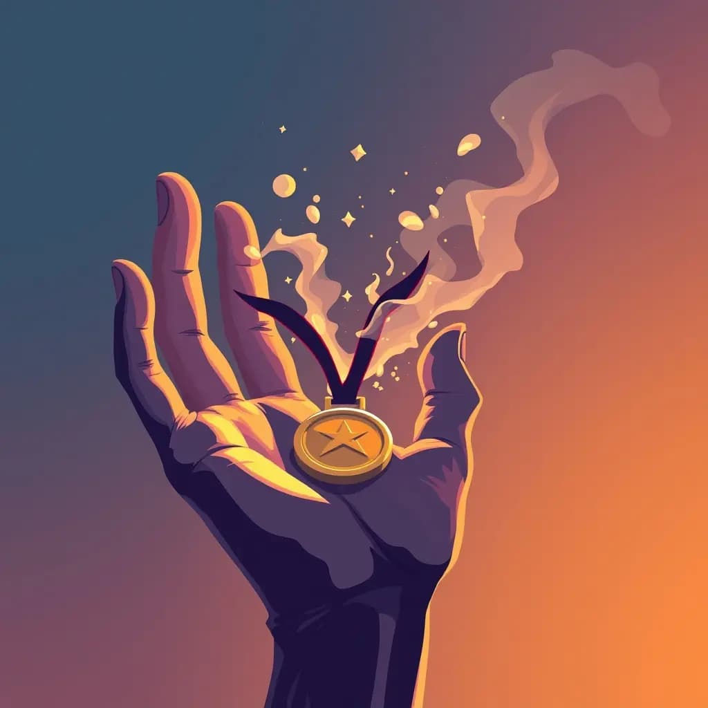 Dream illustration: Medal melts in hand