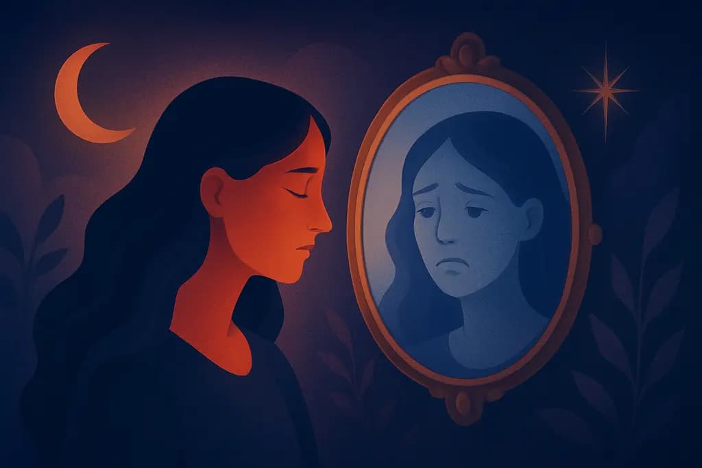 Dream illustration: Mirror reflecting a different emotion