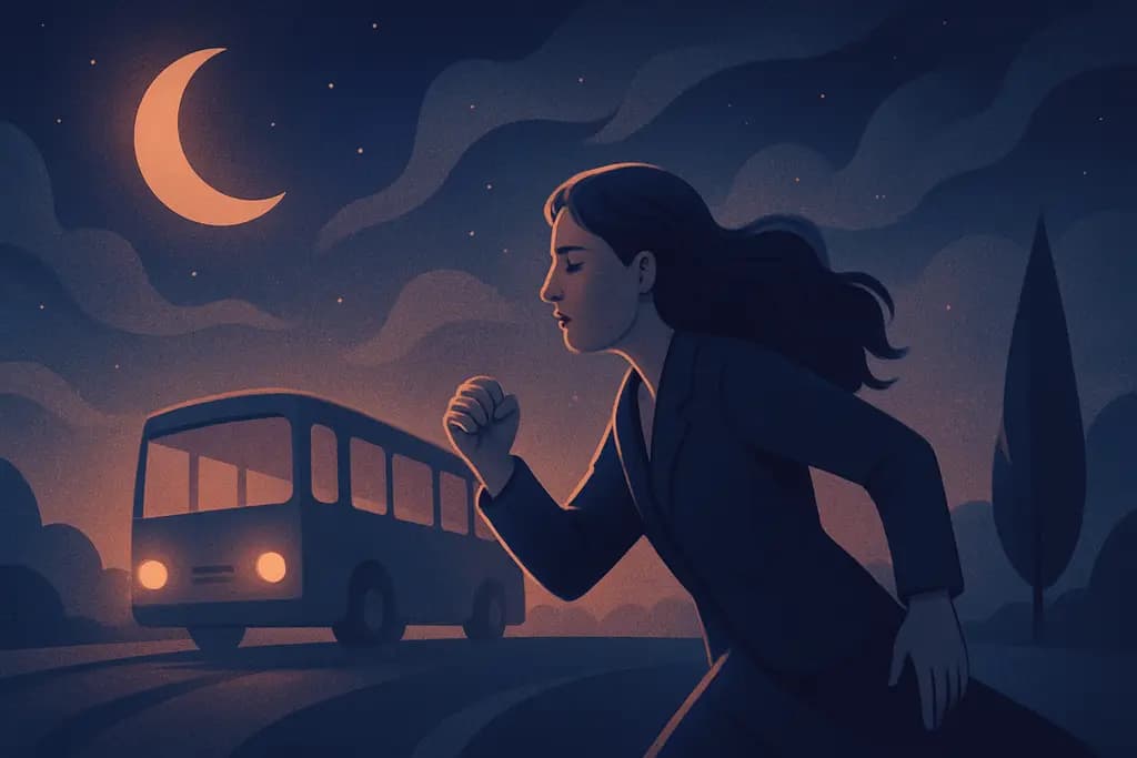Dream illustration: Missing a bus you need to catch