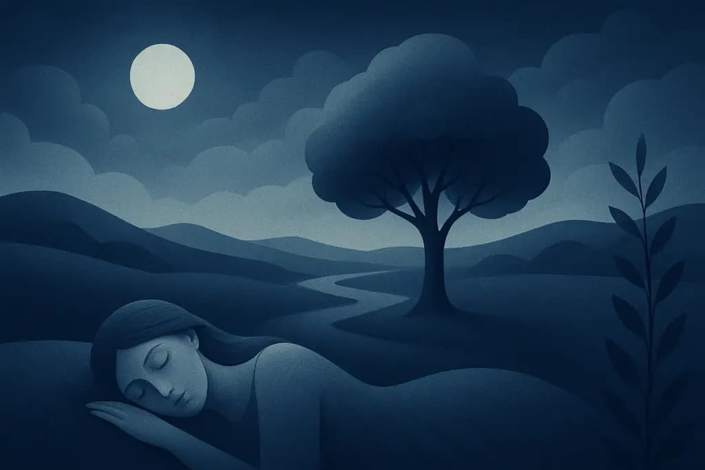 Dream illustration: Monochrome world where only one color repeats
