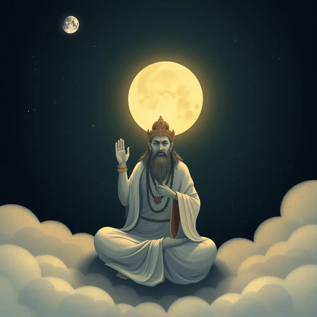 Dream illustration: Moon deity giving advice dream
