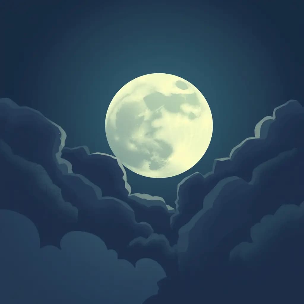 Dream illustration: Moon dominating the sky