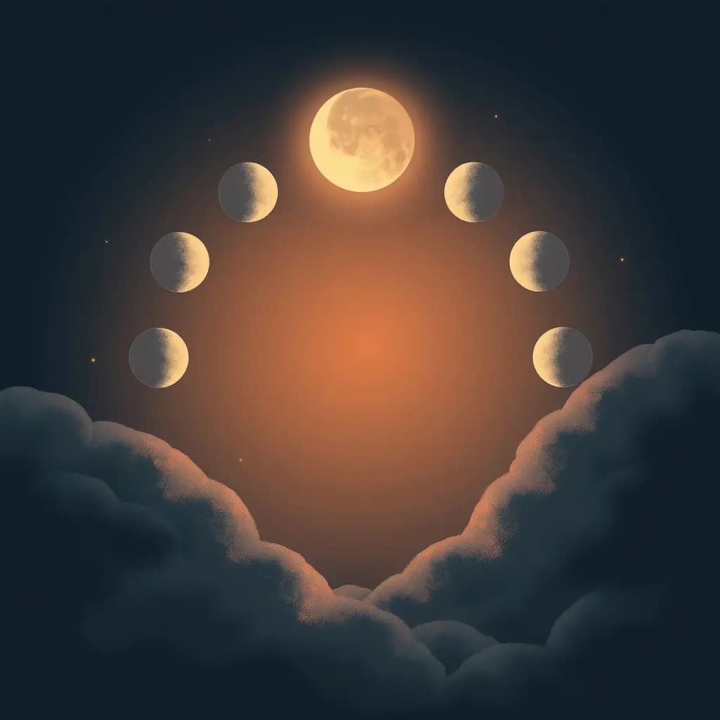 Dream illustration: Moon phases flash quickly