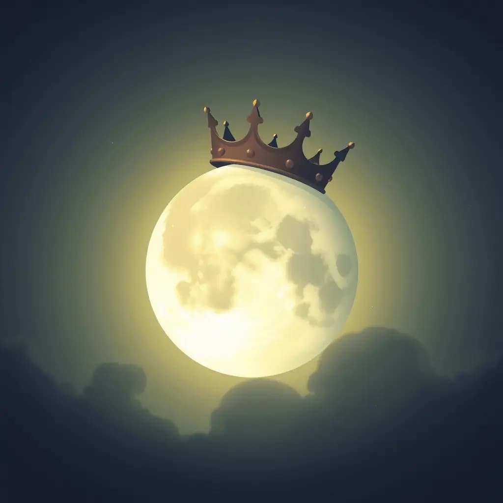 Dream illustration: Moon wearing a crown
