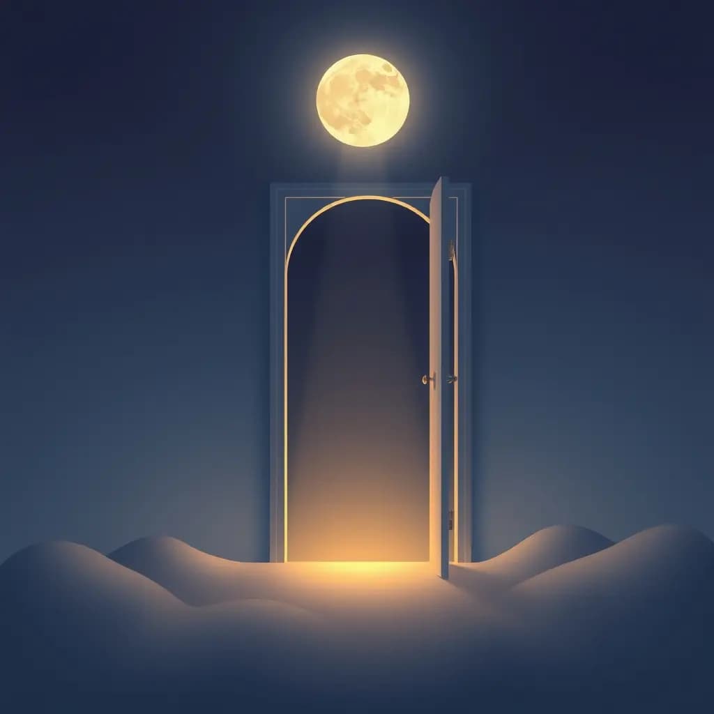 Dream illustration: Moonlight opens door