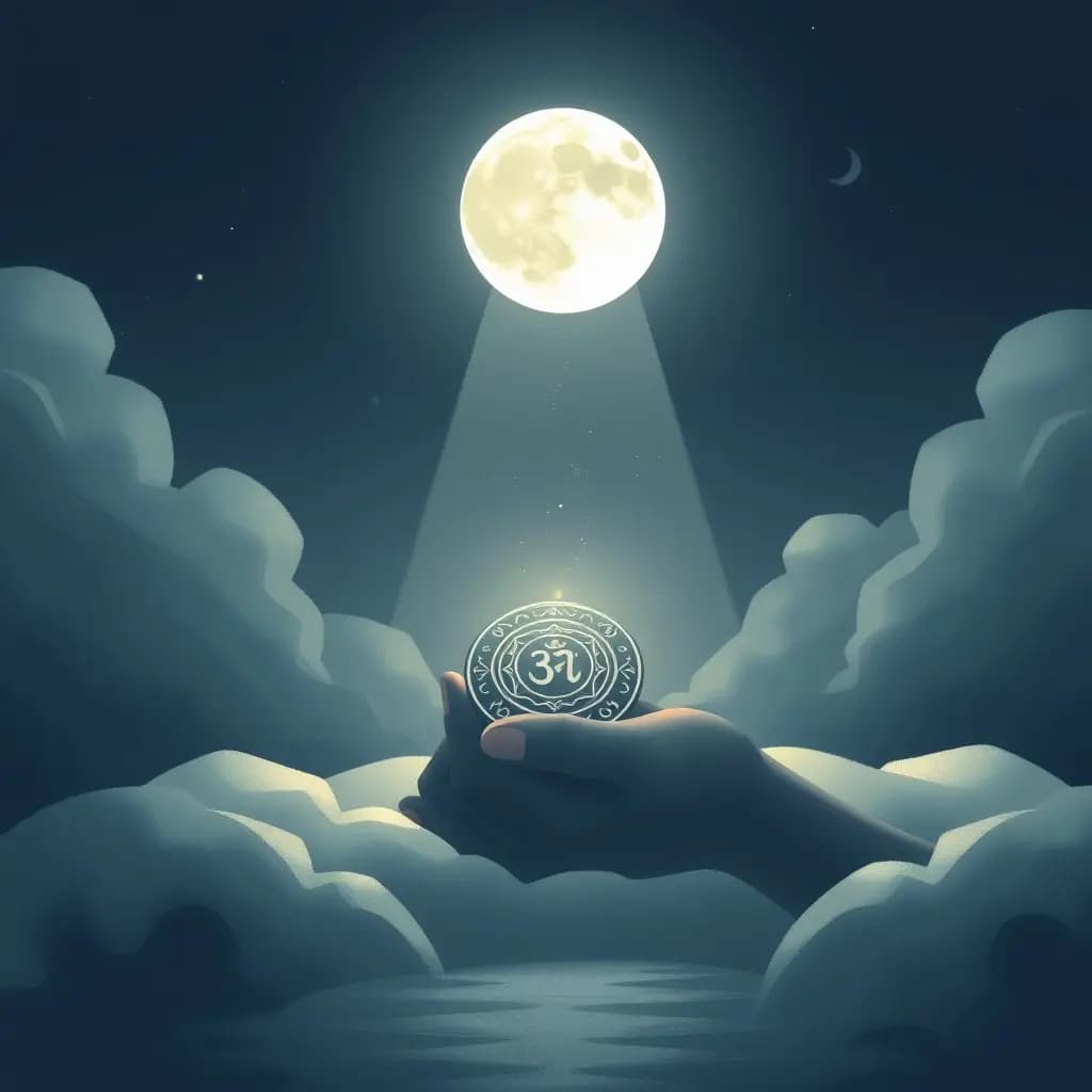Dream illustration: Moonlight revealing talisman