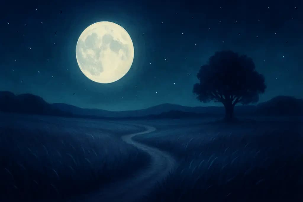 Dream illustration: Moonlit field