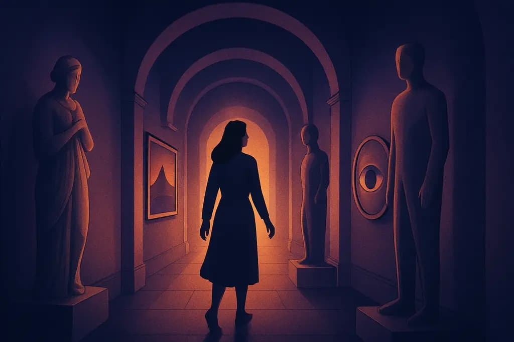 Dream illustration: Museum where the exhibits follow you