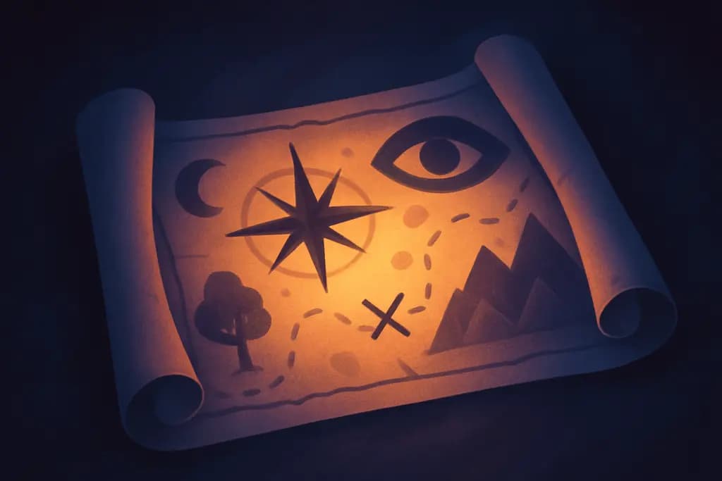 Dream illustration: Mysterious treasure map