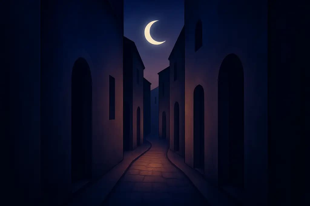 Dream illustration: Narrow alleyways with no signs