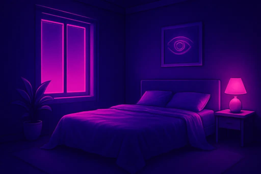 Dream illustration: Neon purple room